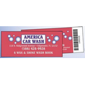 Bar Coded Car Wash Books (5 Coupons Per Book/2"x 4 3/4")